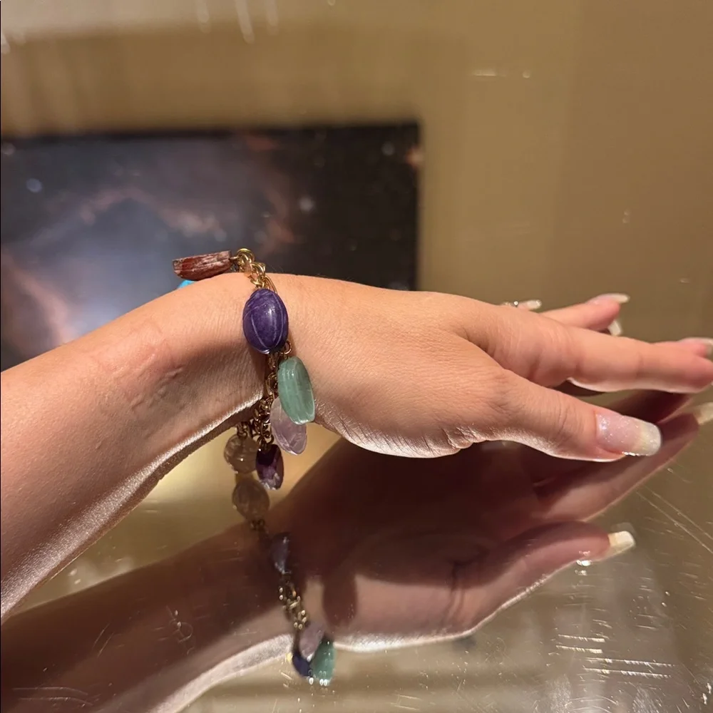 Vintage Egyptian Revival Scarab Charm Bracelet 1950s Gold Filled - Picture 7 of 9